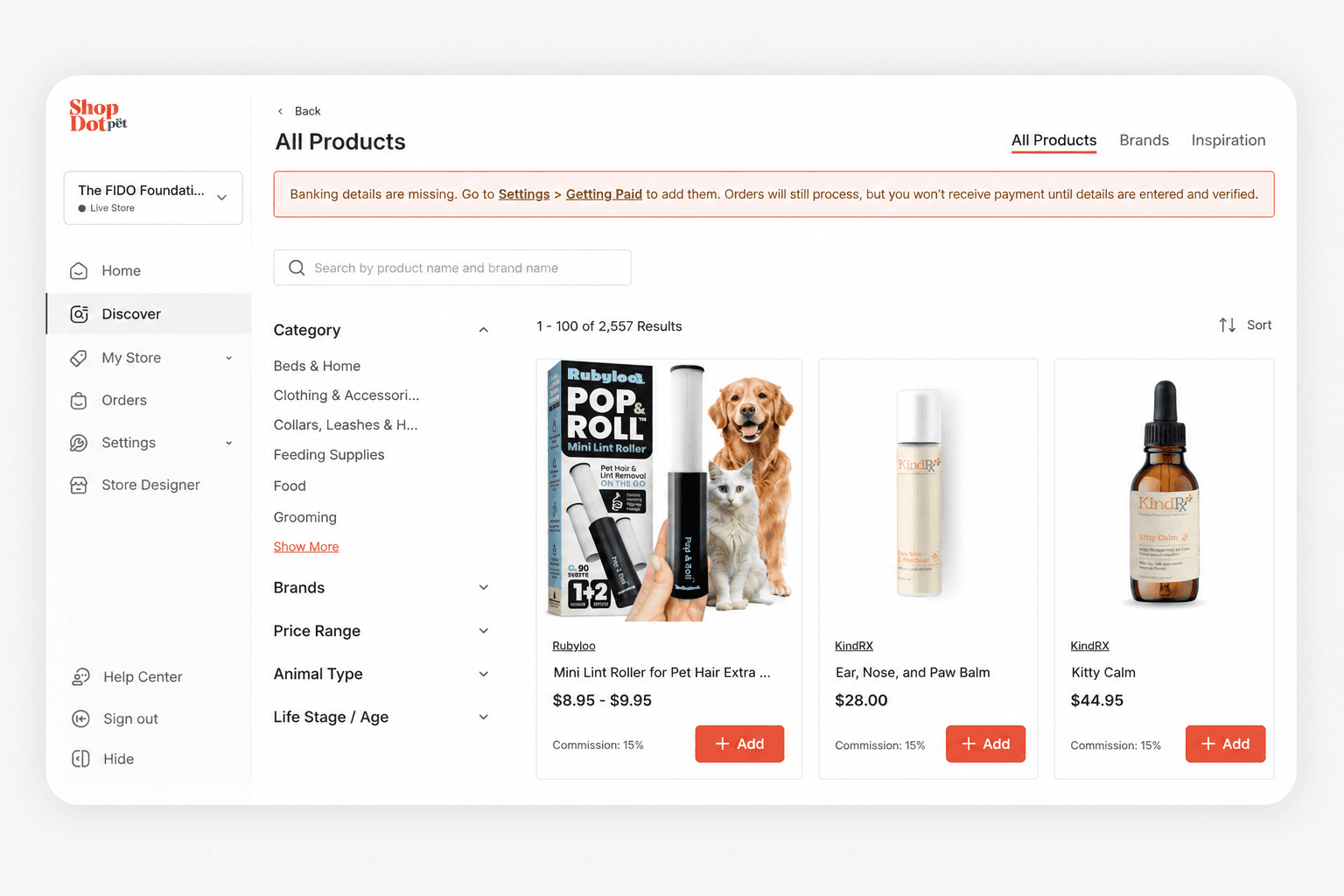 Brand portal dashboard