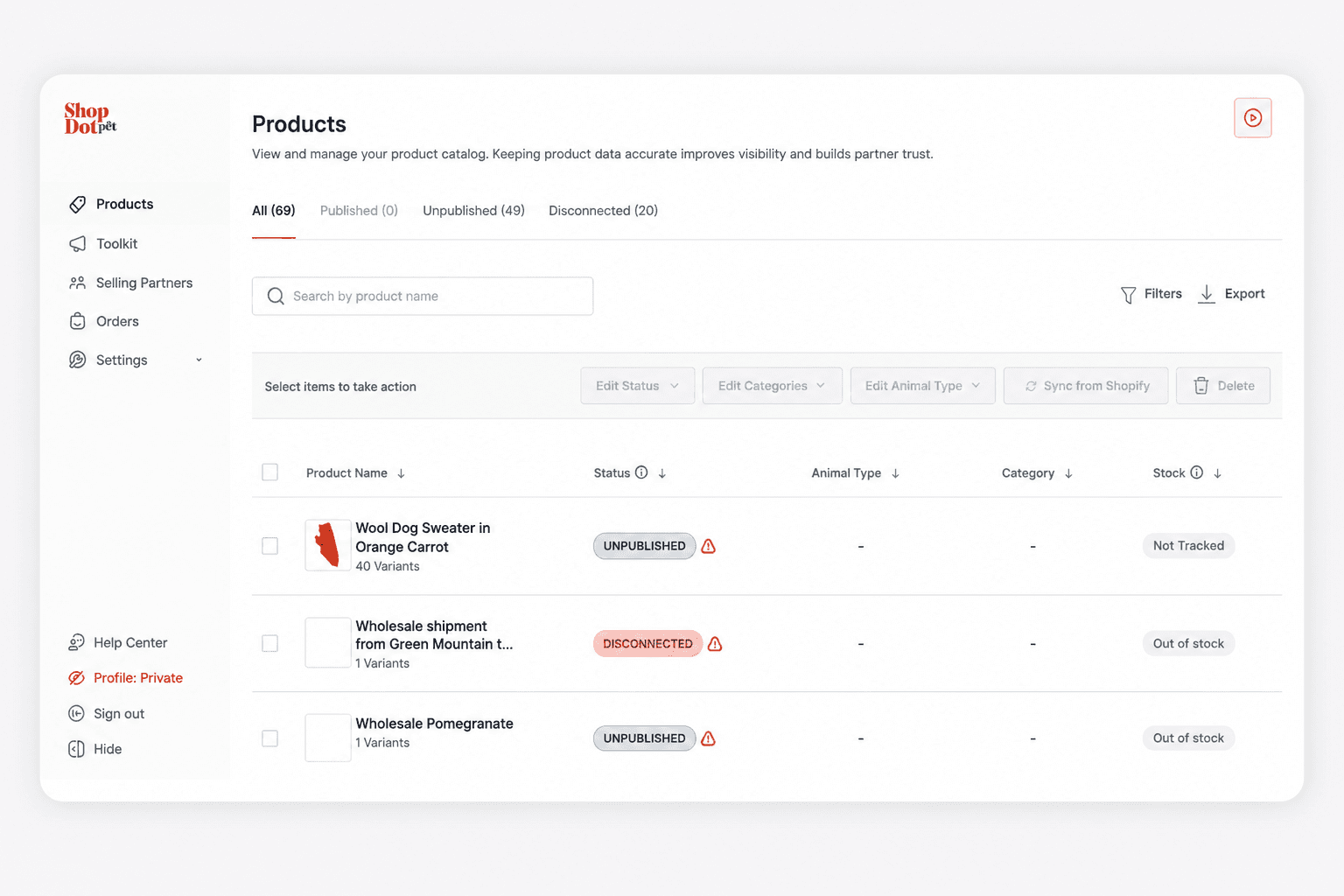 Brand portal dashboard